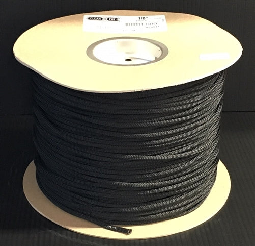 Techflex CCP0.13 Clean Cut 1/8" Black Fray-Resistant Expandable PET Braided Sleeving (305M = Full Roll)