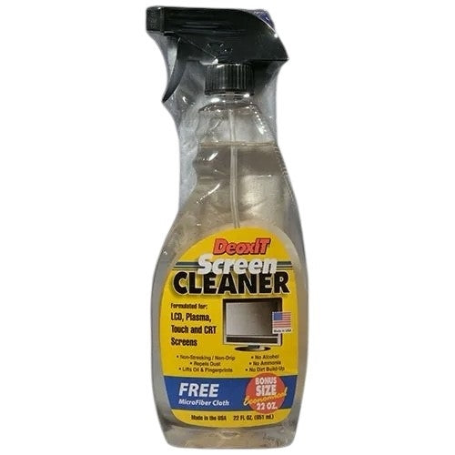 Caig CCS-503 Screen Cleaning Kit, 22oz Screen Cleaner with 12" x 12" Microfiber Cloth, for LCD, Plasma, Touch & CRT