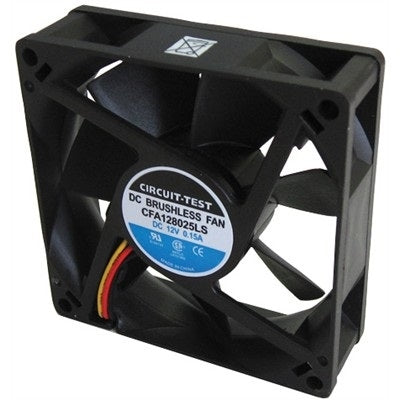 Circuit-Test CFA128025LS 12VDC Sleeve Bearing Fan 80mm x 80mm x 25mm 30CFM 24dB 1.8W 0.15A 2100RPM 3 Wire