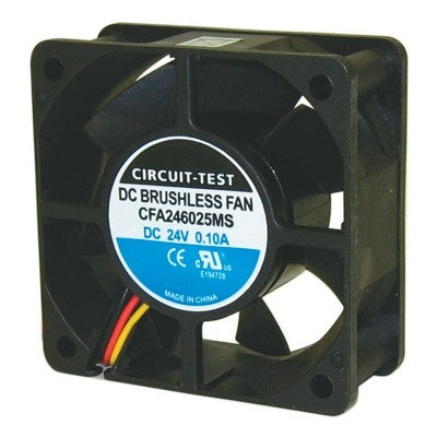 Circuit-Test CFA246025MS 24VDC Sleeve Bearing 3-WIRE Fan 60mm x 60mm x 25mm 16.7CFM 25dB 3200RPM