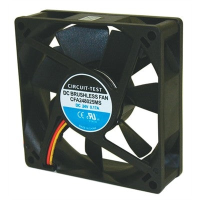 Circuit-Test CFA248025MS 24VDC Sleeve Bearing 3-WIRE Fan 80mm x 80mm x 25mm 37CFM 29.8dB 2700RPM