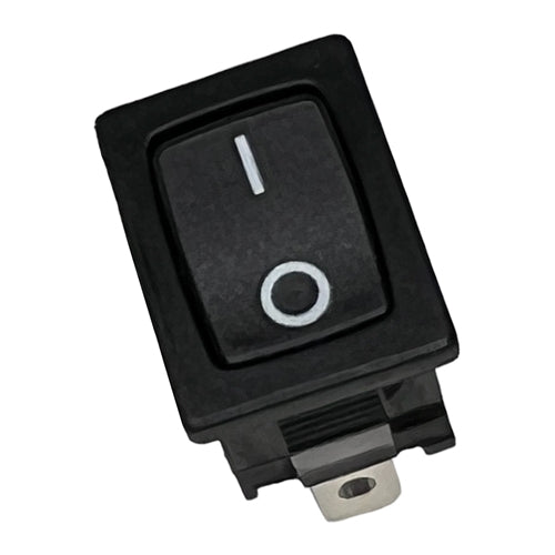 C&K DA102J12S215PQF Miniature Rocker Switch SPST On-Off, 16A@125VAC, Black with On/Off Markings, QC Terminals