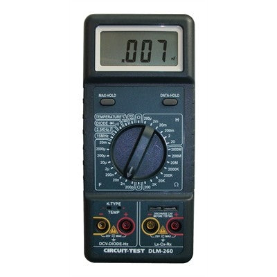Circuit-Test DLM-260 Digital LCR Meter, Inductance to 20H, Capacitance to 20MF, Resistance to 2000M Ohm, 3.5" LCD Screen