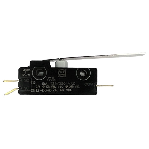 ZF Electronics E13-00H Limit Switch with Lever, SPDT NO/NC, 15A@125VAC/250VAC, QC Terminals, Micro Switch