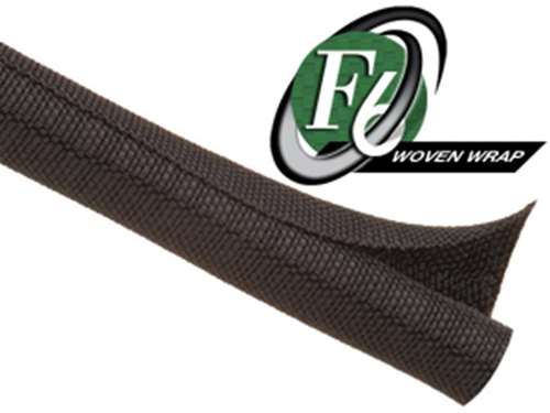 Techflex F6W0.38 Black 3/8" Woven Split Tubular Harness Wrap, Non-Expandable (30M = Full Box)