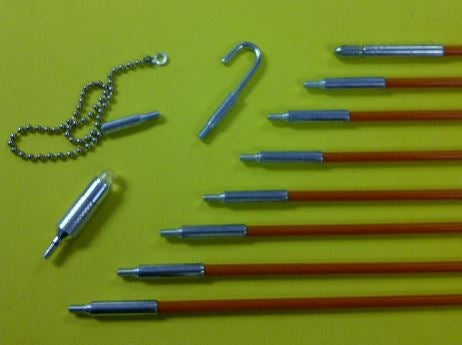 BES FIB208 Fiberfish II Wire Pulling Kit, 8 x 3' Orange Rods, 3/16" Diameter, 24 Feet Total, with Accessories & Case
