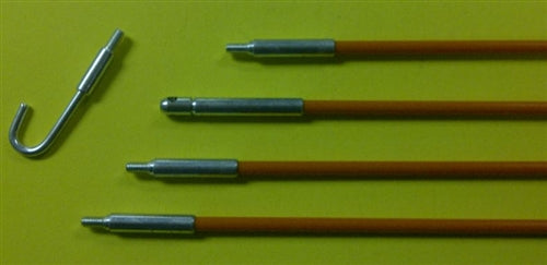 BES FIB230 Fiberfish II Wire Pulling Kit, 4 x 3' Orange Rods, 3/16" Diameter, 12 Feet Total, with Accessories & Case