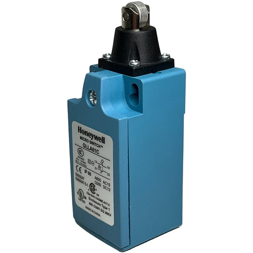 Honeywell GLLA01C Global Limit Switch SPDT, Snap Action, Top Roller Plunger, 6A/120VAC 3A/240VAC 1NC/1NO Micro Switch