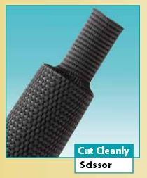 Techflex H2F0.79BK Shrinkflex 2:1 Black Fabric Heat Shrink Tubing, 20mm Shrinks to 10mm **Sold Per Foot**