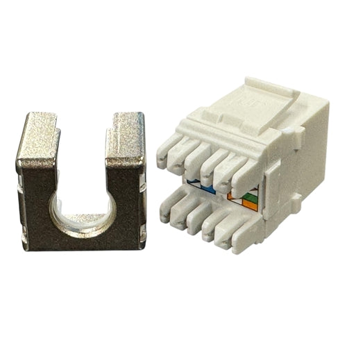 PSI Data HD-6AKSJWH Keystone Jack Cat6a HDJ-Series, 110-TYPE, 8P8C (RJ-45), White