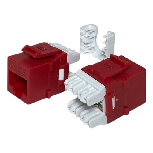 PSI Data HD-6EKSJRD Cat6 HDJ-Series Keystone Jack T568A/B, Red
