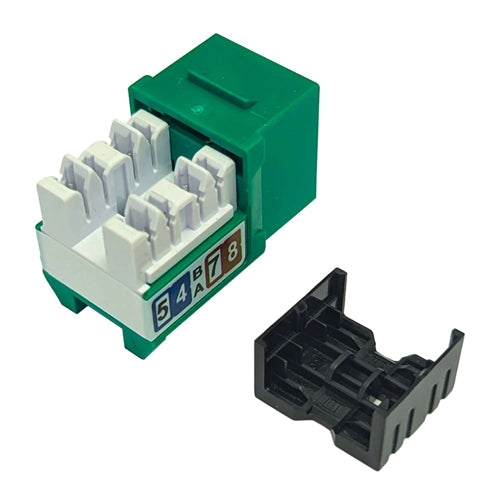 Phantom Cables JK-C6AP1-GN RJ45 Cat6a Slim Profile Keystone Jack, 110 Punch-Down, Green
