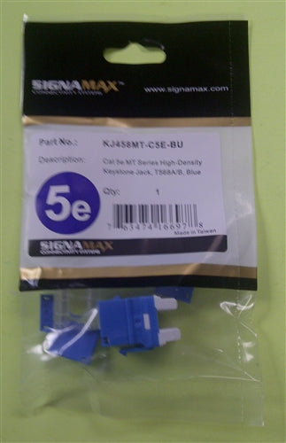 Signamax KJ458MT-C5E-BU Cat5e MT-Series HD Keystone Jack, Blue