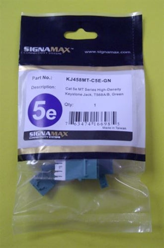 Signamax KJ458MT-C5E-GN Cat5e MT-Series HD Keystone Jack, Green