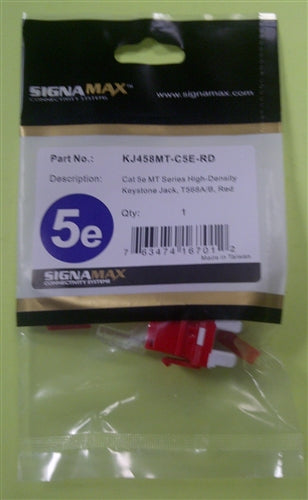 Signamax KJ458MT-C5E-RD Cat5e MT-Series HD Keystone Jack, Red