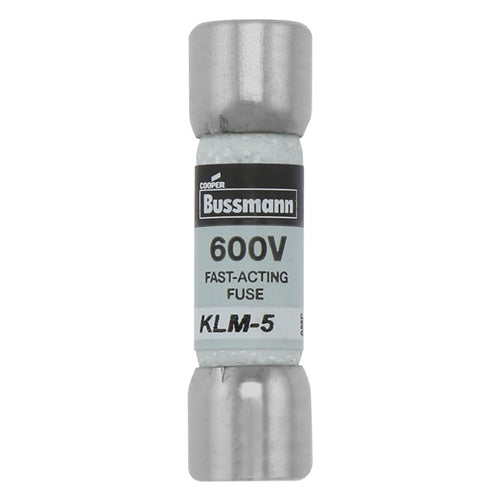 Bussmann KLM-5 Fuse 5 Amp 600VAC/VDC Fast Blow Melamine Tube (13/32" x 1-1/2") 5A 5AMP