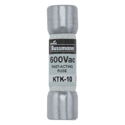 Bussmann KTK-10 Fuse 10 Amp 600VAC Fast Blow Melamine Tube (13/32" x 1-1/2") 10A 10AMP