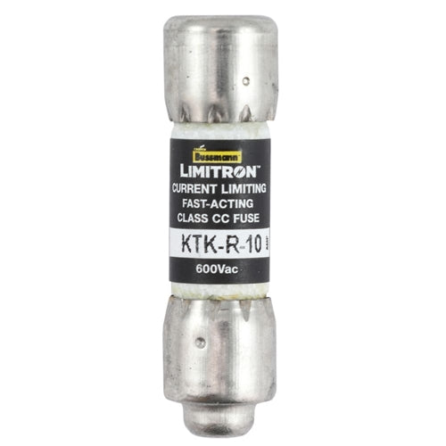 Bussmann KTK-R-10 Fuse 10 Amp 600VAC Fast Blow, Class CC Rejection-Type Melamine Tube (13/32" x 1-1/2") 10A 10AMP