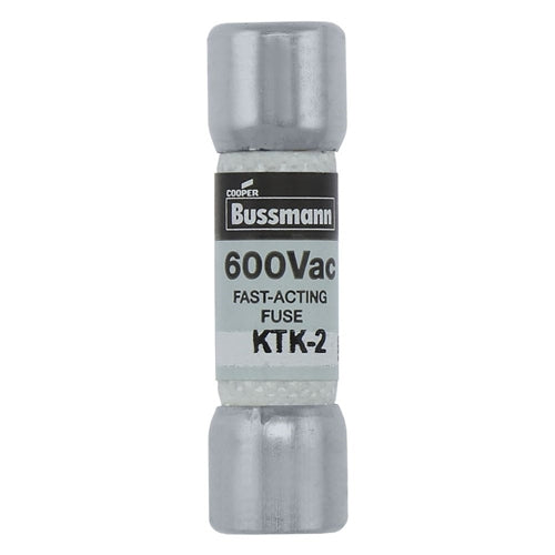 Bussmann KTK-2 Fuse 2 Amp 600VAC Fast Blow Melamine Tube (13/32" x 1-1/2") 2A 2AMP