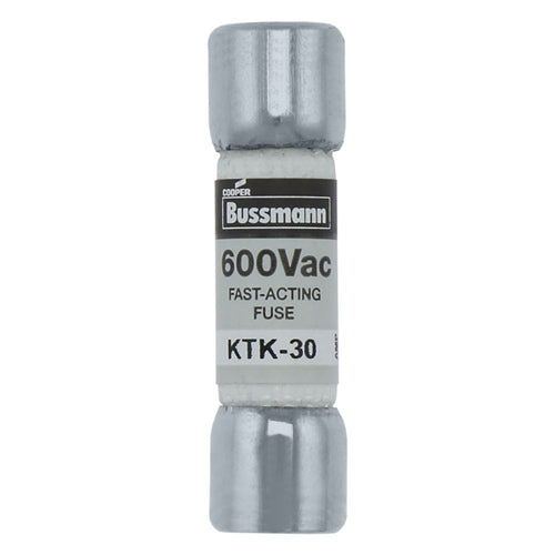 Bussmann KTK-30 Fuse 30 Amp 600VAC Fast Blow Melamine Tube (13/32" x 1-1/2") 30A 30AMP