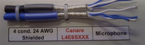 Canare Blue Microphone Cable Star Quad 24AWG 4 Conductor + Shielding L4E6SBLU (100M = Full Roll)