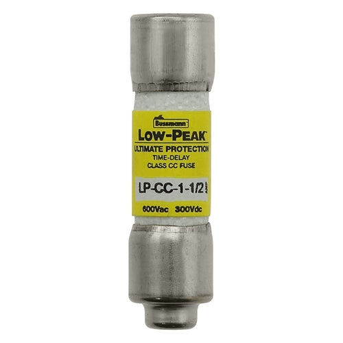 Bussmann LP-CC-1-1/2 Fuse 1-1/2 Amp 600VAC/300VDC Class CC Low Peak Time-Delay (0.41" x 1-1/2") 1.5A 1.5AMP