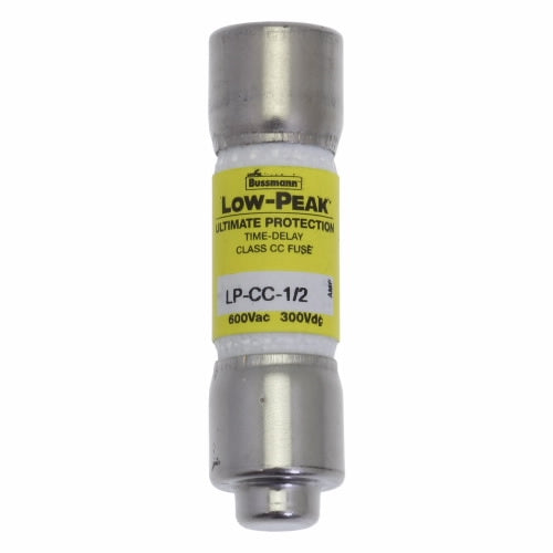 Bussmann LP-CC-1/2 Fuse 500mA 1/2 Amp 600VAC/300VDC Class CC Low Peak Time-Delay (0.41" x 1-1/2") 1/2A 0.5AMP