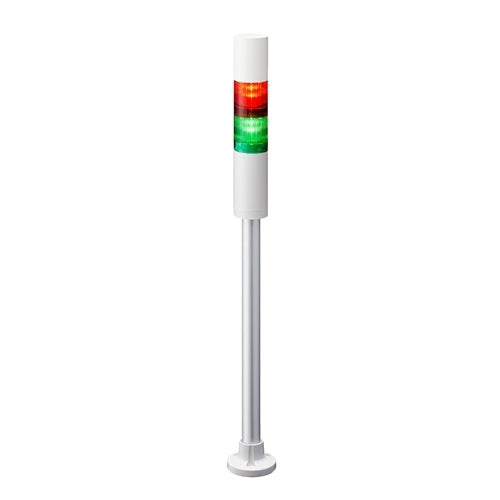 Patlite LR4-202PJBW-RG 40mm 2-Tier Signal Tower, 24V DC, Pole Mount with Circular Bracket and Cable, Flashing/Buzzer, Off-White