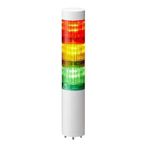 Patlite LR4-302WJNW-RYG 40mm 3-Tier Signal Tower, 24V DC, Direct Mount with Cable, No Flashing/Buzzer, Off-White