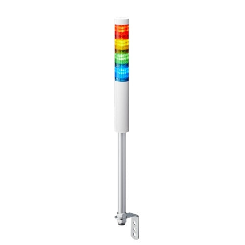 Patlite LR4-4M2LJNW-RYGB 40mm, 4-Tier Signal Tower, 100-240V AC, Pole Mount with L Bracket and Cable, No Flashing/Buzzer, Off-White