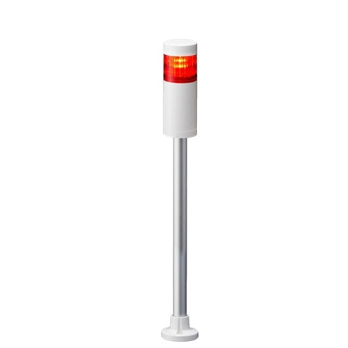 Patlite LR5-101PJNW-R 50mm 1-Tier Signal Tower, 12V DC, Pole Mount with Circular Bracket and Cable, No Flashing/Buzzer, Off-White