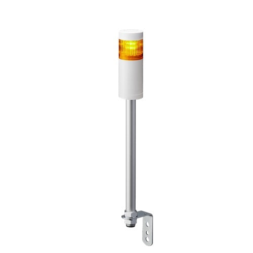 Patlite LR5-102LJNW-Y 50mm 1-Tier Signal Tower, 24V DC, Pole Mount with L Bracket and Cable, No Flashing/Buzzer, Off-White