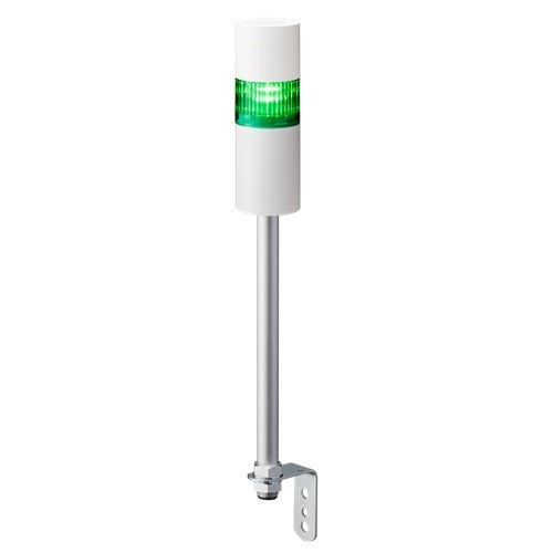 Patlite LR6-102LJBW-G 60mm 1-Tier Signal Tower, 24V DC, Pole Mount with L Bracket and Cable, Flashing/Buzzer, Off-White