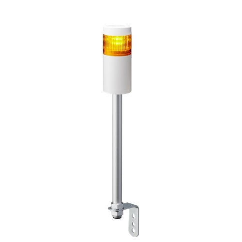 Patlite LR6-102LJNW-Y 60mm 1-Tier Signal Tower, 24V DC, Pole Mount with L Bracket and Cable, No Flashing/Buzzer, Off-White