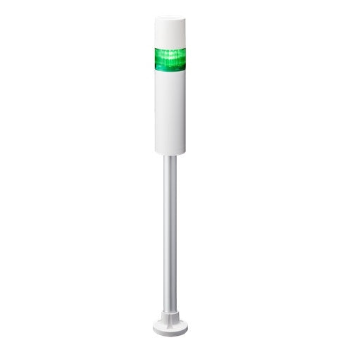 Patlite LR6-1M2PJBW-G 60mm 1-Tier Signal Tower, 100-240V AC, Pole Mount with Circular Bracket and Cable, Flashing/Buzzer, Off-White