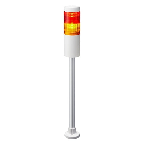 Patlite LR6-202PJNW-RY 60mm 2-Tier Signal Tower, 24V DC, Pole Mount with Cable, No Flashing/Buzzer, Off-White