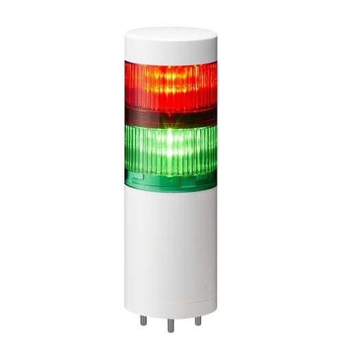 Patlite LR6-202WJNW-RG 60mm 2-Tier Signal Tower, 24V DC, Direct Mount/Cable, No Flashing/Buzzer, Off-White