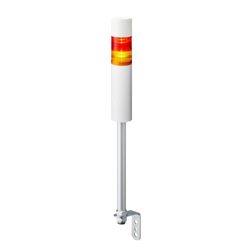 Patlite LR6-2M2LJBW-RY 60mm 2-Tier Signal Tower, 100-240V AC, Pole Mount with L Bracket and Cable, Flashing/Buzzer, Off-White