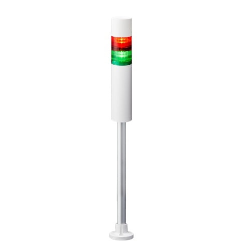 Patlite LR6-2M2PJBW-RG 60mm 2-Tier Signal Tower, 100-240V AC, Pole Mount with Circular Bracket and Cable, Flashing/Buzzer, Off-White