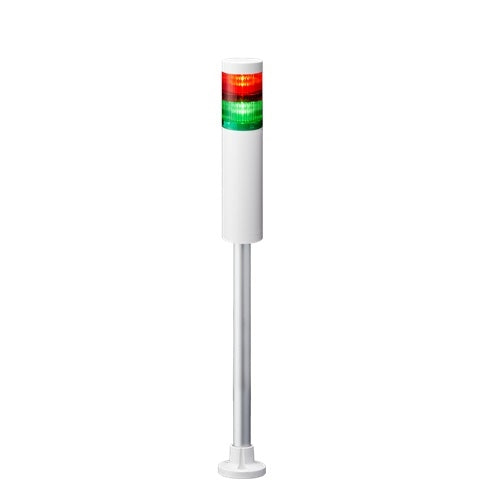 Patlite LR6-2M2PJNW-RG 60mm, 2 Tier Signal Tower, 100-240V AC, Pole Mount/Cable, No Flashing/Buzzer, Off-White