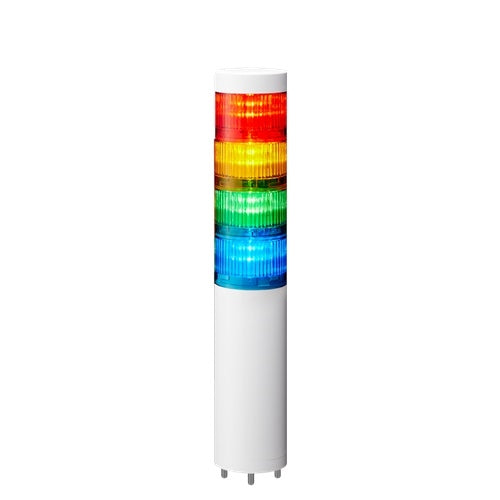 Patlite LR6-4M2WJNW-RYGB 60mm 4-Tier Signal Tower, 100-240V AC, Direct Mount with Cable, No Flashing/Buzzer, Off-White