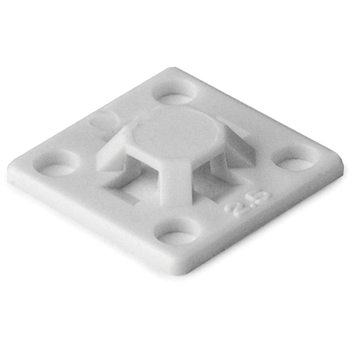 Hellermann Tyton MB2.5A10C2 Cable Tie Mount with Rubber Adhesive, 0.63" x 0.63" for T18 Ties, White 100/Pack