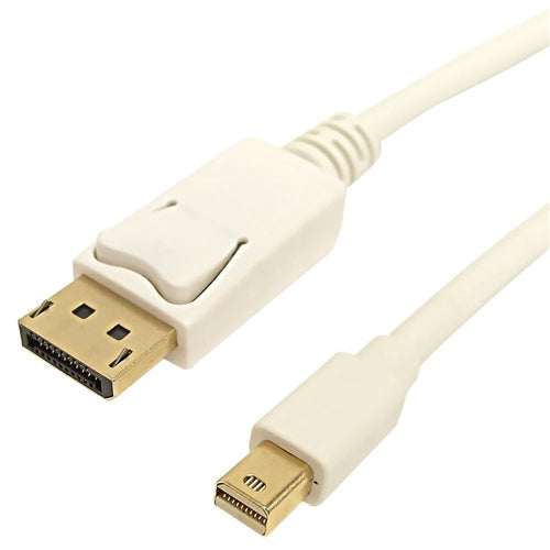 Phantom Cables MDP-DP-06 Mini Display Port Male to Display Port Male Cable with Audio 4K x 2K, FT4, 32AWG, White, 6ft