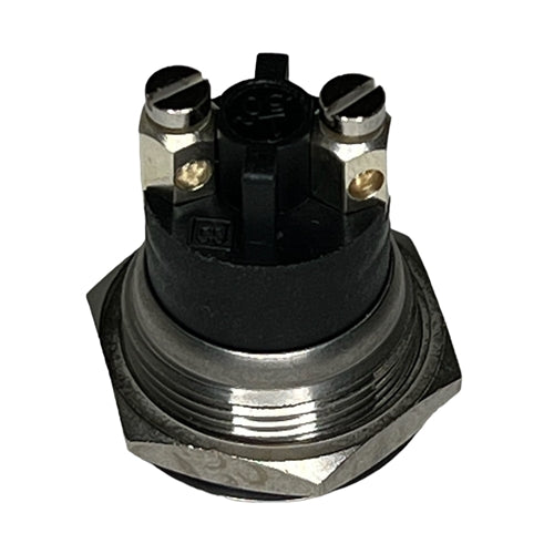 Bulgin MP0037 Vandal Resistant Push Button Switch, SPST-NO Off-(On), 1A@50VDC/50VAC, Low Profile, Screw Terminals, IP68