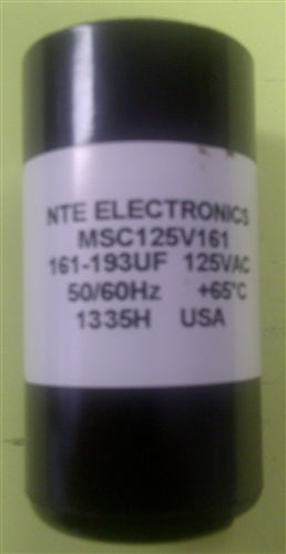 NTE MSC125V161 Motor Start Capacitor 161uF - 193uF 125V ** Short/Temporary Duty Cycle Applications Only **