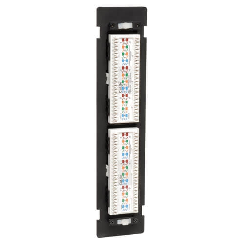 Tripplite N050-012 12-Port Wall-Mount Cat5e Patch Panel, 568B, RJ45 Ethernet, TAA
