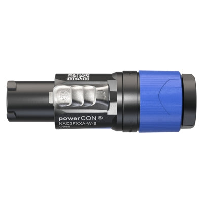 Neutrik NAC3FXXA-W-S 3 Pole Blue Powercon Lockable Cable Connector, Color Coded for "Power in"