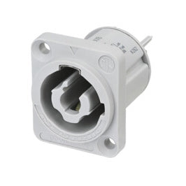 Neutrik NAC3MPXXB 3 Pole Gray Powercon Chassis Connector, Color Coded for "Power Out"