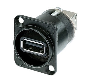 Neutrik NAUSB-W-B Reversible USB 2.0 Gender Changer, Black D-Size Housing