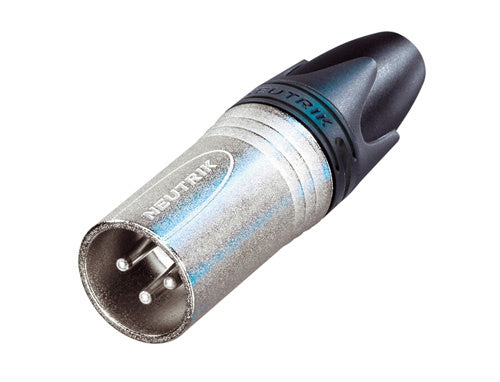 Neutrik NC3MXX 3 Pin Male XLR Cable Connector with Nickel Housing and Silver Contacts, Sleek Design